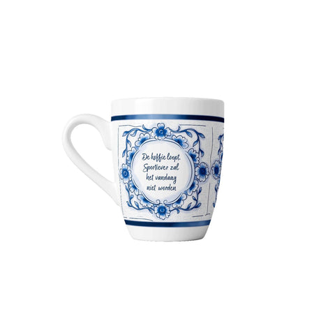Paperdreams delfts blauwe mok - koffie loopt - keramiek 440ml