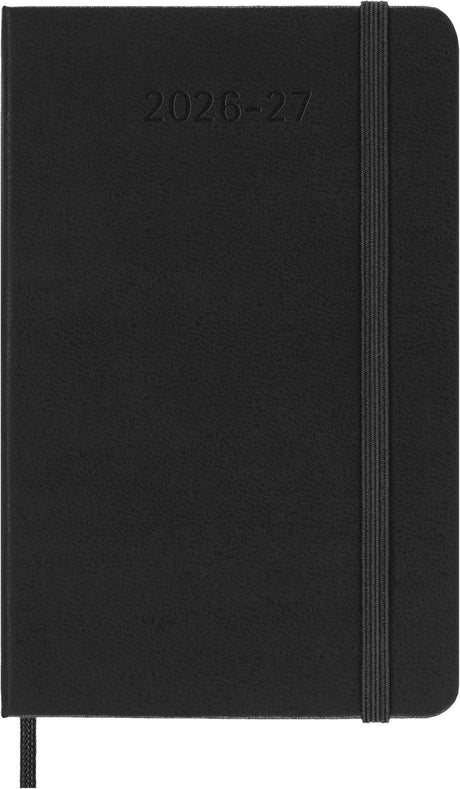 Moleskine 18 måneders dagbog - 2026 27 - ugentlig - lomme - hårdt omslag - sort