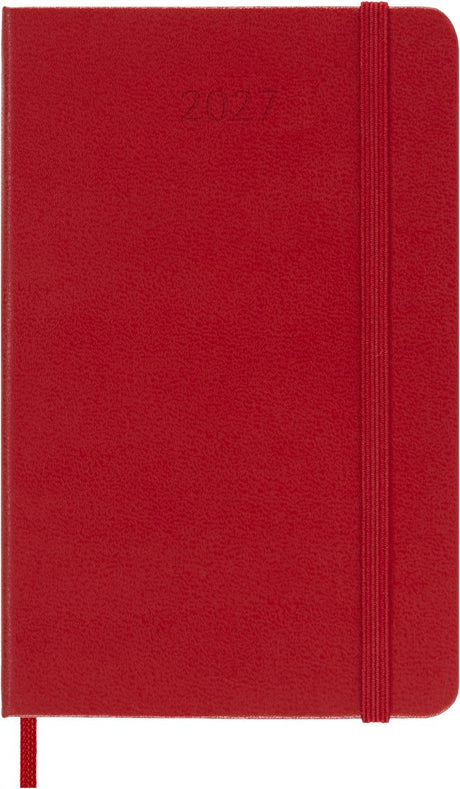 Moleskine 12 måneders dagbog - 2027 - ugentlig - lomme - hårdt omslag - rød