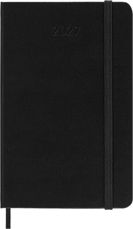 Moleskine 12 måneders dagbog - 2027 - ugentlig - lomme - hårdt omslag - sort
