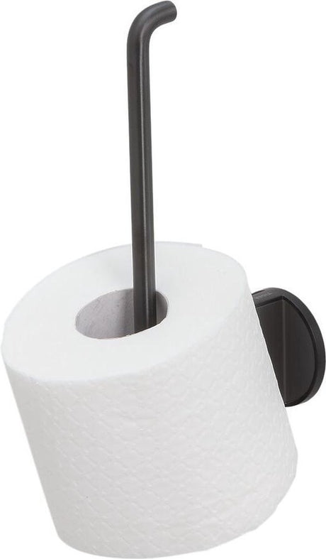 Tiger tune - reserverulleholder - uden boring - selvklæbende 3m tape - sort metal børstet sort - gunmetal sort