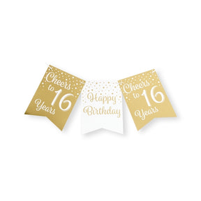 Paperdreams flag guirlande guld hvid - 16