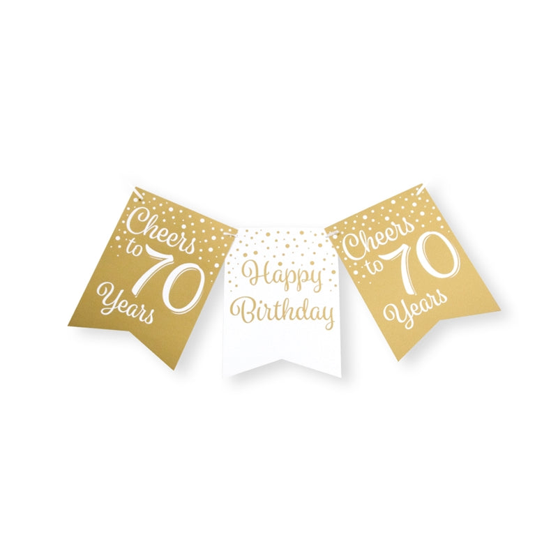 Paperdreams flag guirlande guld hvid - 70