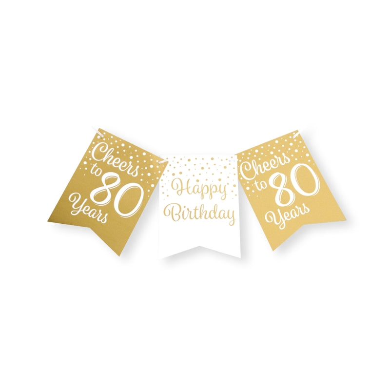 Paperdreams flagguirlande guld hvid - 80