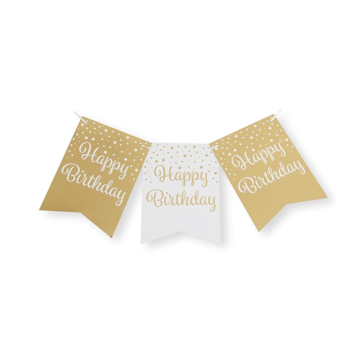 Paperdreams flag guirlande guld hvid - fødselsdag