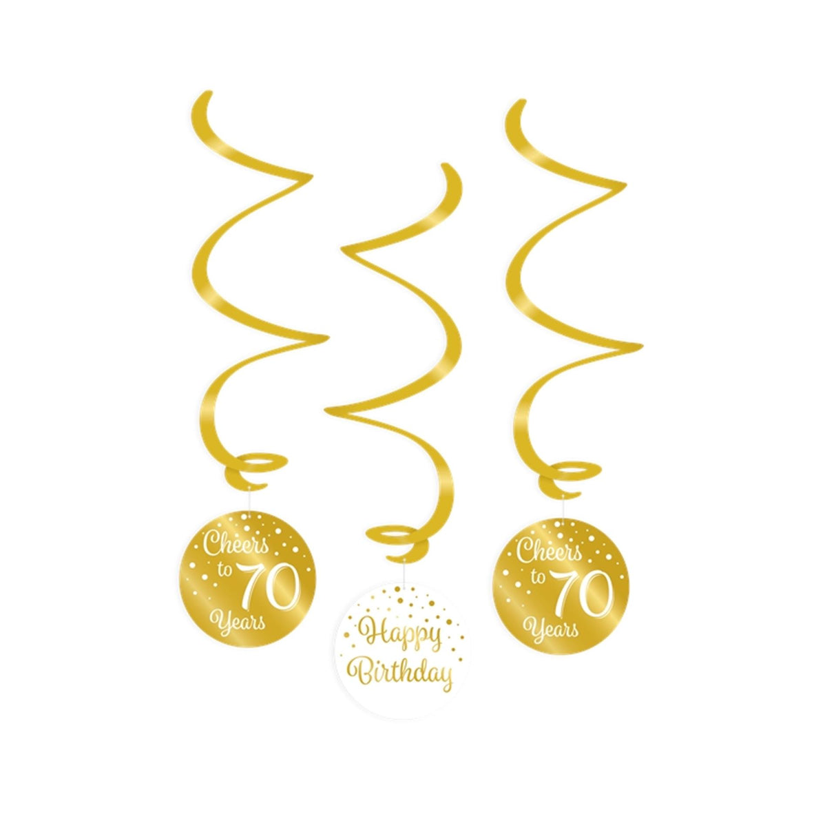 Paperdreams swirl dekorationer guld hvid - 70