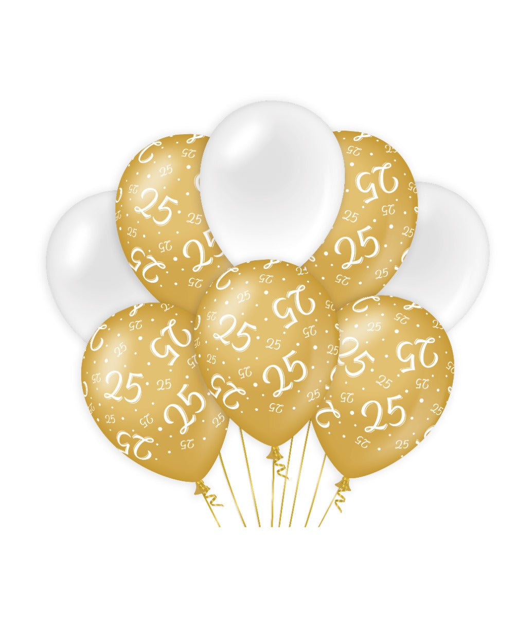 Paperdreams dekorationsballoner guld hvid - 25