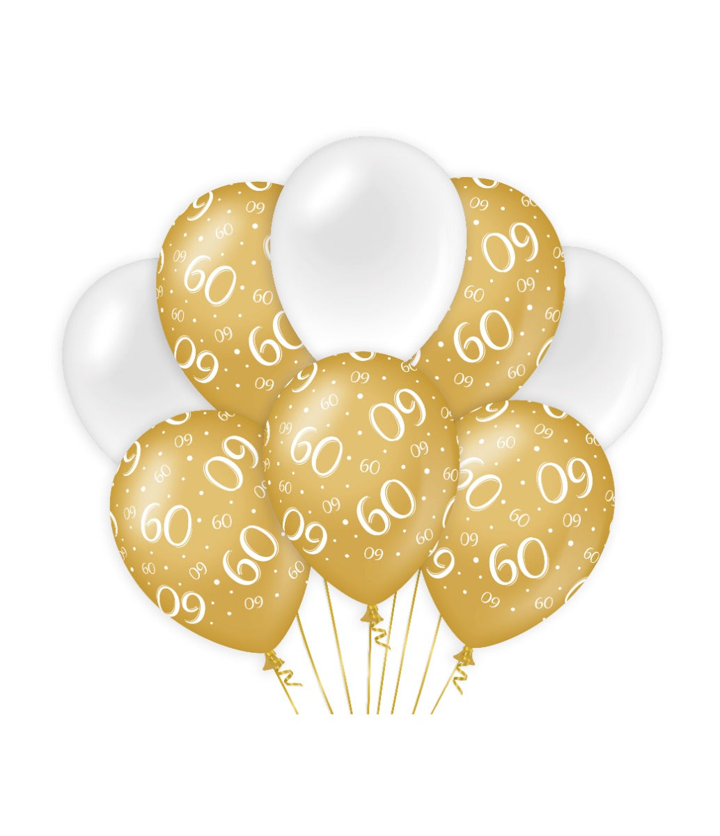 Paperdreams dekorationsballoner guld hvid - 60