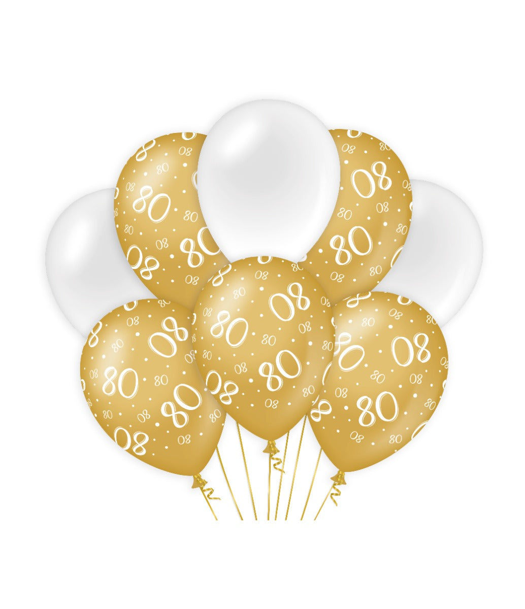 Paperdreams dekorationsballoner guld hvid - 80