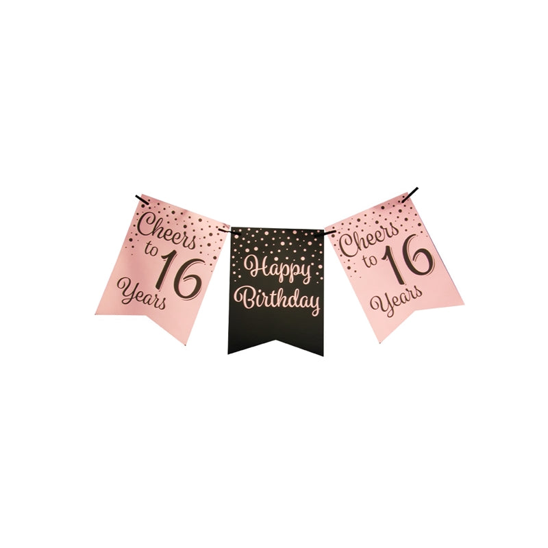 Paperdreams flag guirlande pink sort - 16