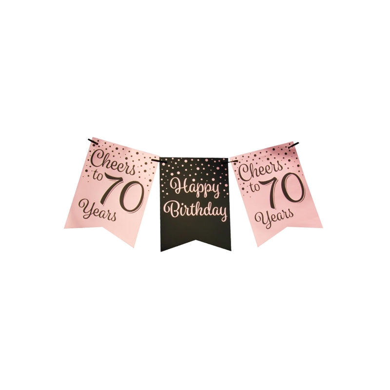 Paperdreams flag guirlande pink sort - 70