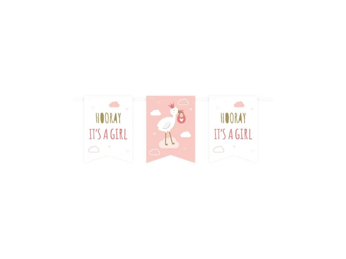 Paperdreams flag banner - nyfødt baby pige