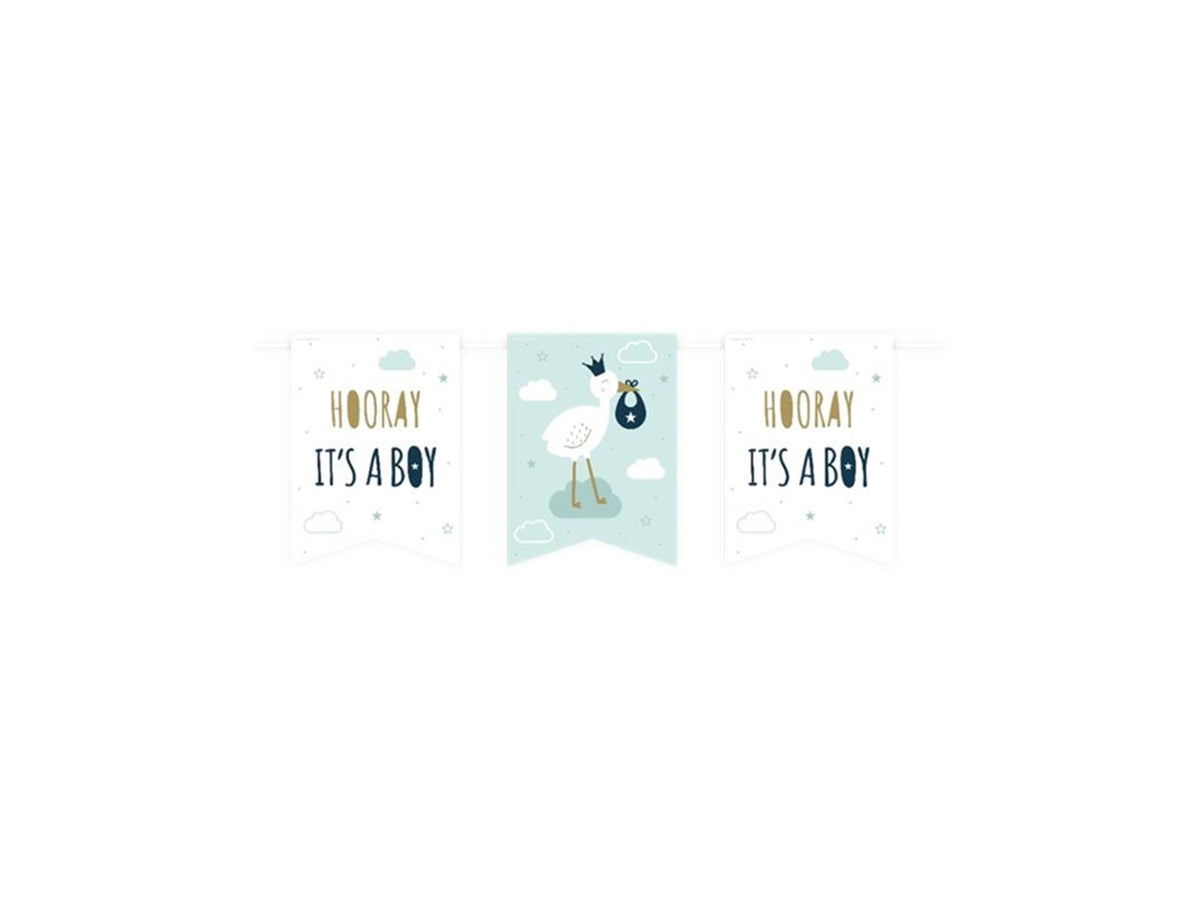 Paperdreams flag banner - nyfødt baby dreng