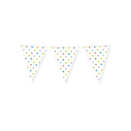 Paperdreams party vlags - party dots 4 meter pe polyetheen
