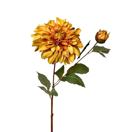 Roberts kollektion kunstig blomst dahlia 80cm okkergul
