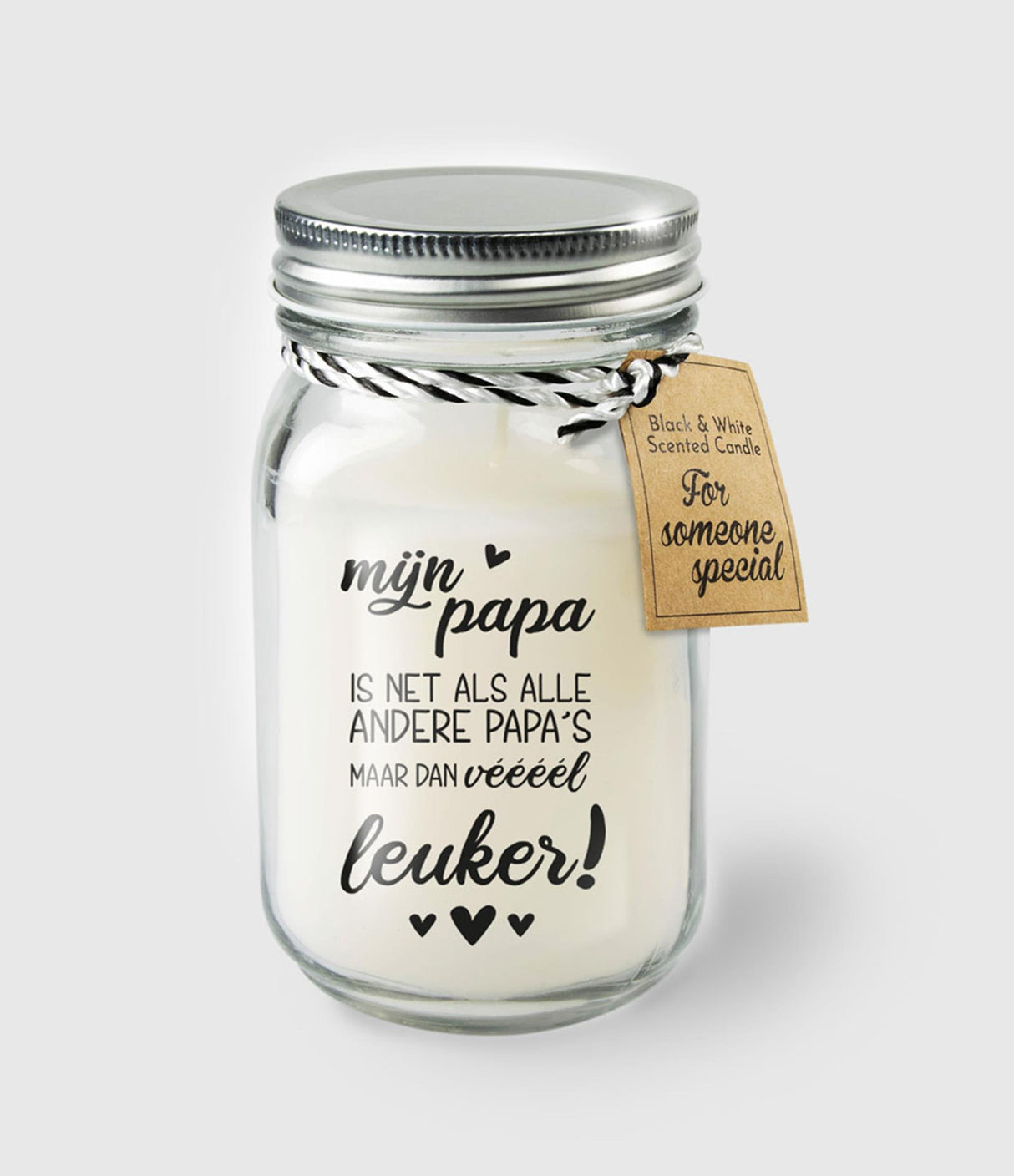 Paperdreams sorte hvide duftlys - papa