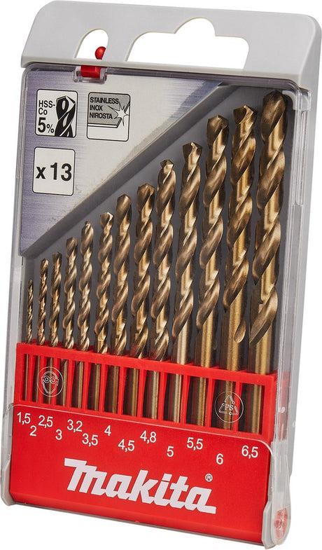 Makita metalboresæt hss-co 13-delt - d-57180