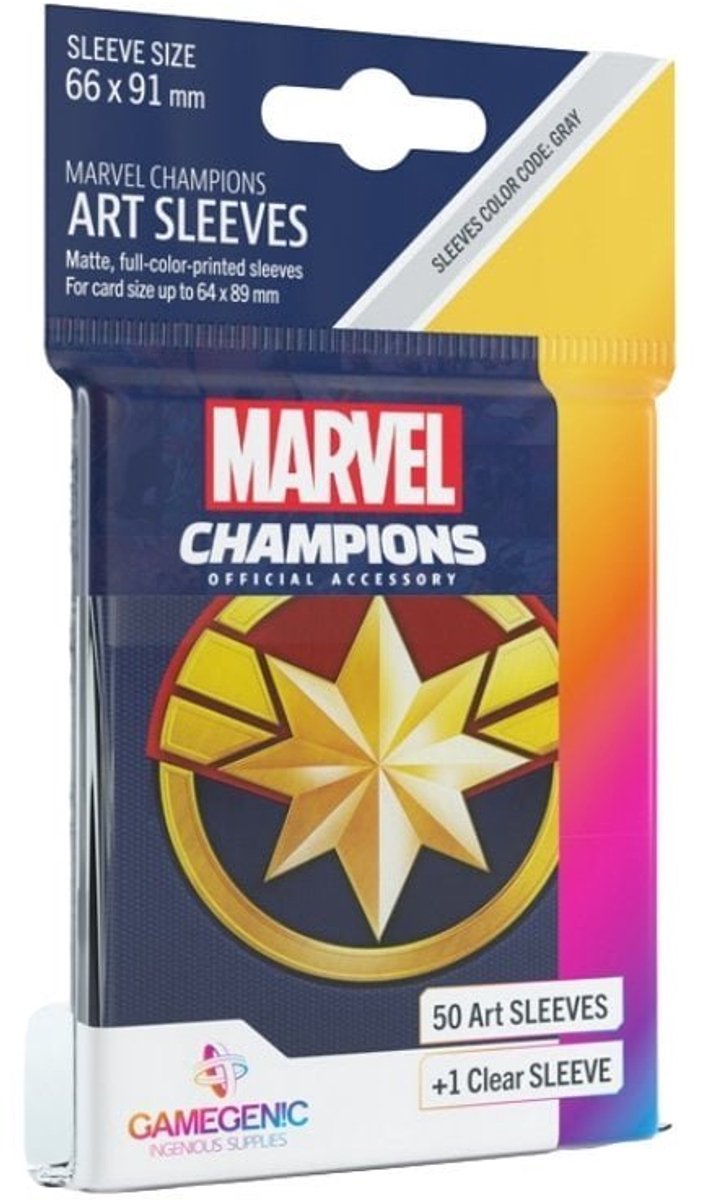 Marvel brætspilsærmer 'champions: captain' 66 x 91 mm (51 stk) - tilbehør