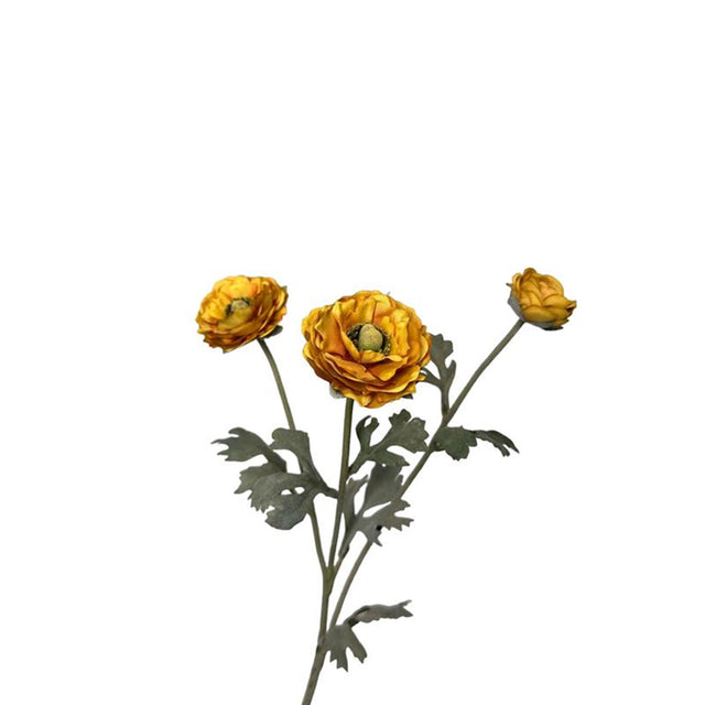 Roberts kollektion kunstig blomst ranunculus 48cm okkergul