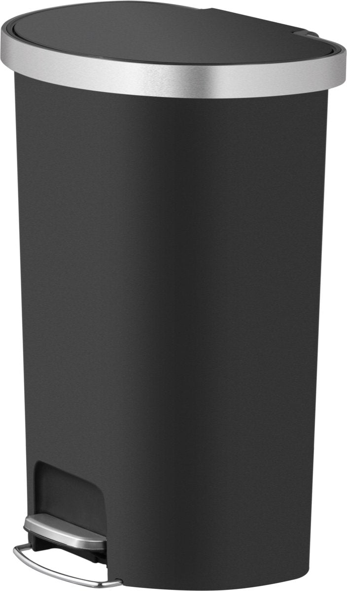 Eko - hana halvrund pedalspand 55 liter - plastik - sort - affaldsspand