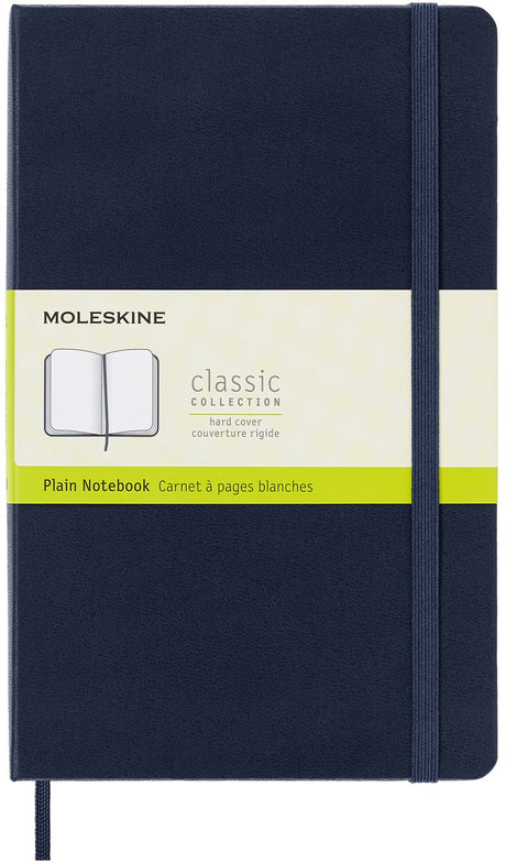 Moleskine klassisk notesbog - stor - hardcover - blank - safirblå
