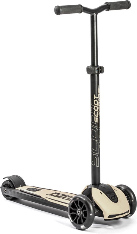 Scoot ride highwaykick 5 LED - børnescooter - LED forhjul, 3 hjul, skridsikker dækfodbremse - justerbart styr 60-90 cm, aftageligt styr - 5+ år (118-180 cm), max 80 kg, PU hjul 120 80 mm, ask