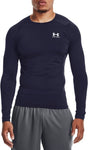 Under Armour UA HG Armour Comp LS-Blu sportstrøje til mænd - midnight navy - hvid