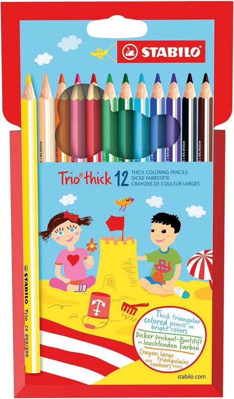 Stabilo farveblyanter trio tyk 203 papkasse i 12 farver | 1 stk