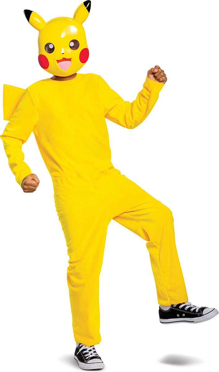 Disguise jakks pacific - klassisk pokémon pikachu kostume til børn - 122 134 (7-8 år)
