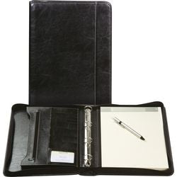 Skrivemappe brepols palermo a4 læderlook notesblok sort