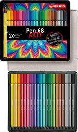 Stabilo pen 68 - tusch - metalæske med 20 stk