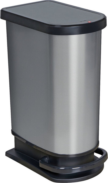 Rotho paso mono pedalspand - affaldsspand 50l - bpa fri - sølv metallic