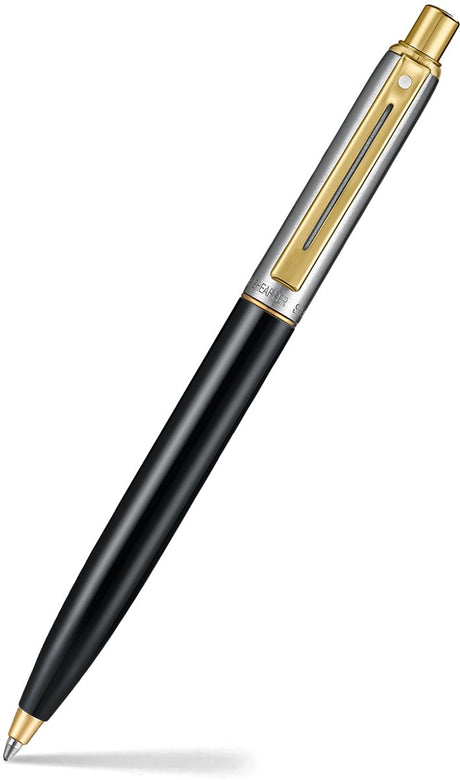Sheaffer kuglepen - sentinel 335 - blank sort og poleret krom med PVD guldfarvet finish - sf-e233551