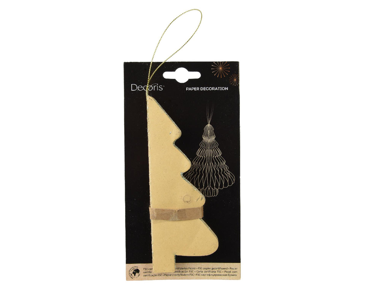 Decoris julevedhæng juletræspapir beige 15cm