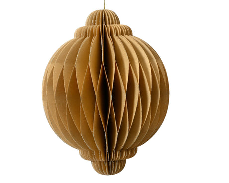 Decoris julevedhæng lavet af papir 100% FSC dia11x15cm beige