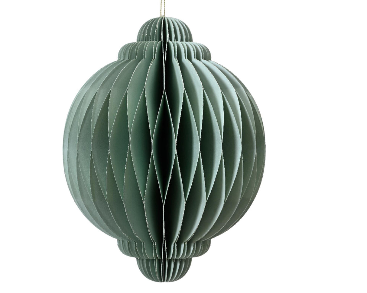 Decoris julevedhæng lavet af papir 100% FSC dia11x15cm grøn
