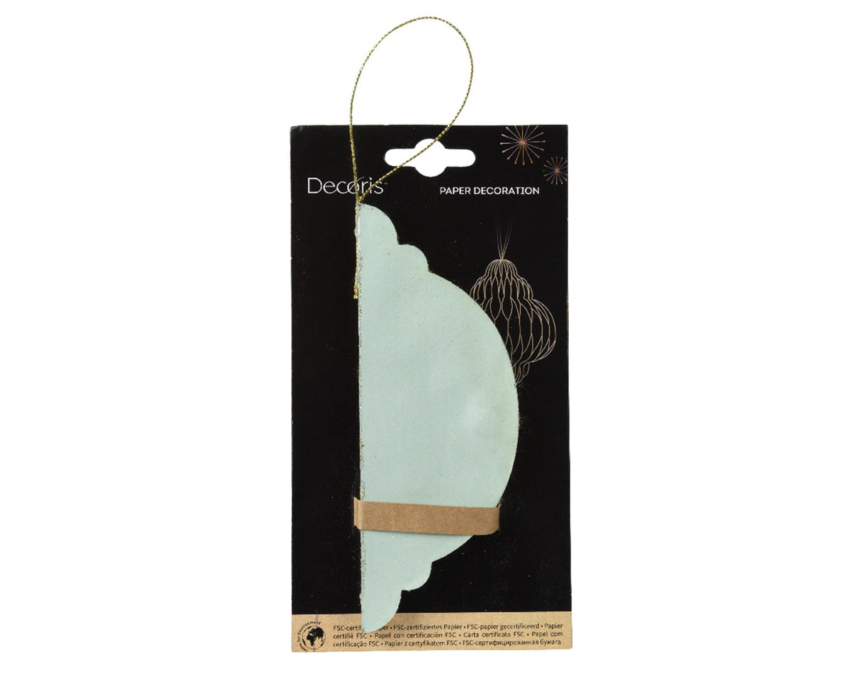 Decoris julevedhæng lavet af papir 100% FSC dia11x15cm grøn