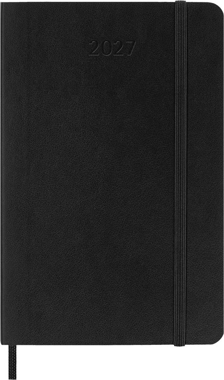 Moleskine 12 måneders dagbog - 2027 - ugentlig - lomme - blødt omslag - sort