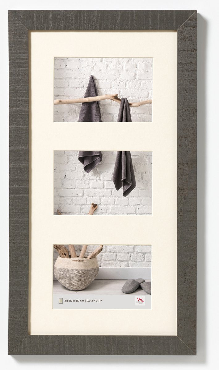 Walther home - træramme - fotostørrelse 3x13x18 cm - grå