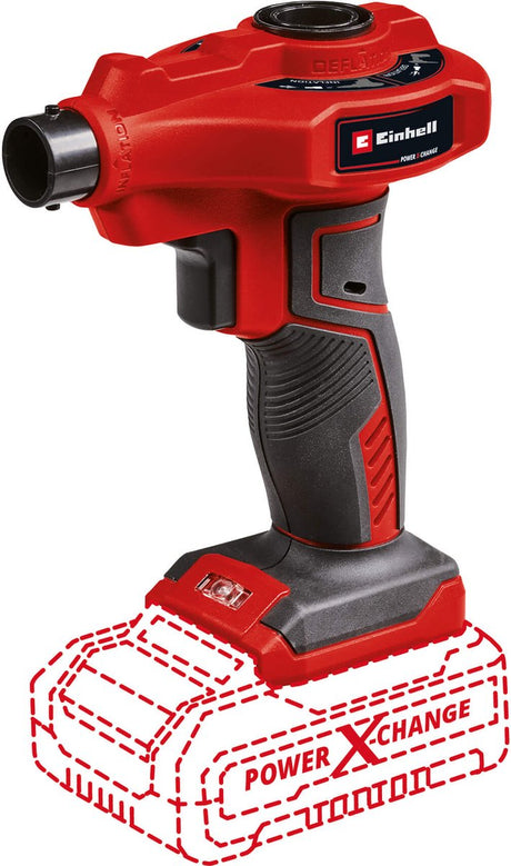 Einhell batteri luftpumpe ce-ap 18 li solo - power x-change - 18 v li-ion - max. luftydelse: 670 l min - max. driftstryk: 0,05 bar - LED lys - inkl. 2 adaptere - ekskl. batteri og oplader
