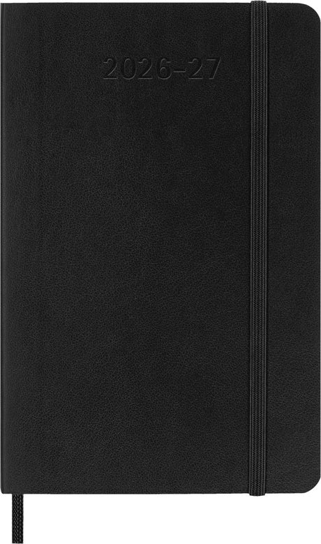 Moleskine 18 måneders dagbog - 2026 27 - ugentlig - lomme - blødt omslag - sort