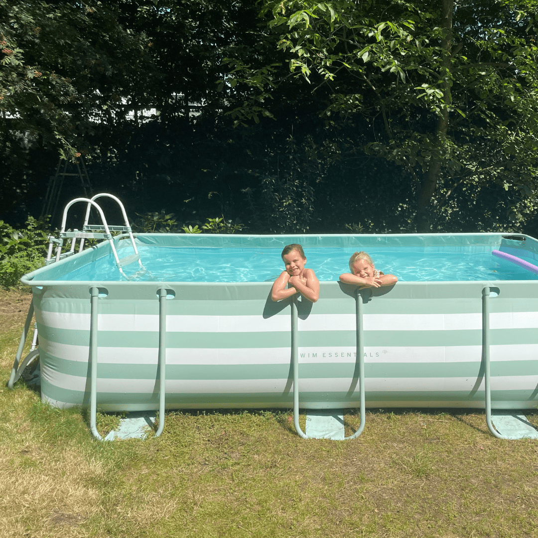 Essens | grøn hvid overjordisk swimmingpool 400x200x100 cm inkl. tilbehør