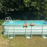 Essens | grøn hvid overjordisk swimmingpool 400x200x100 cm inkl. tilbehør