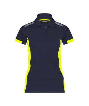 Dassy polo veracruz kvinder natblå fluorescerende gul xs