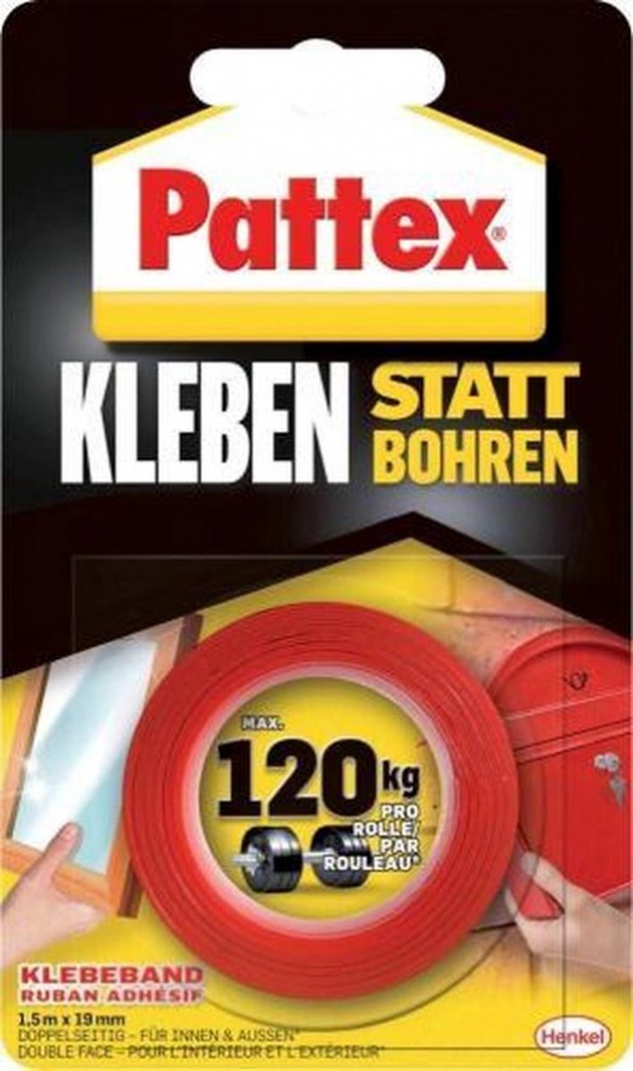 Pattex pxmt2 dobbeltsidet tape hvid (L x B) 1,5 m x 19 mm 1 stk.