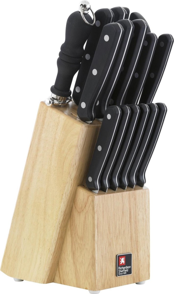 Richardson sheffield - cucina knivsæt - inklusive knivblok - 15 stk - i gaveemballage