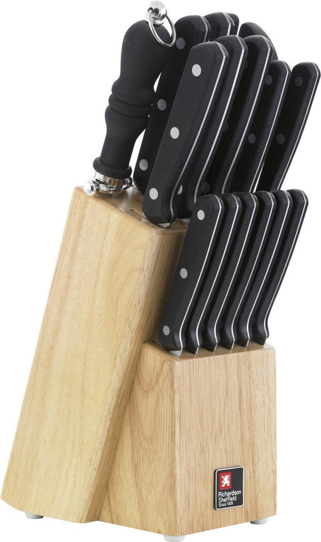 Richardson sheffield - cucina knivsæt - inklusive knivblok - 15 stk - i gaveemballage