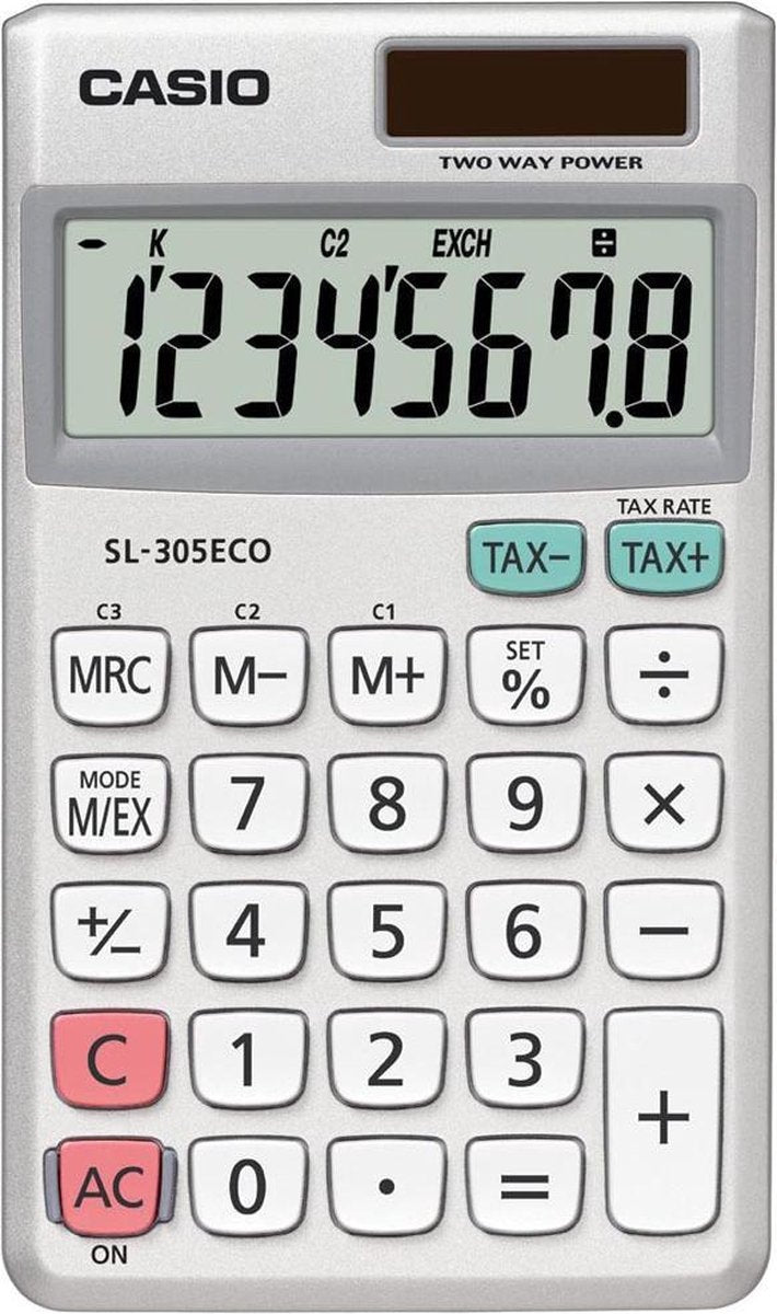 Casio SL-305eco - lommeregner - bæredygtigt alternativ