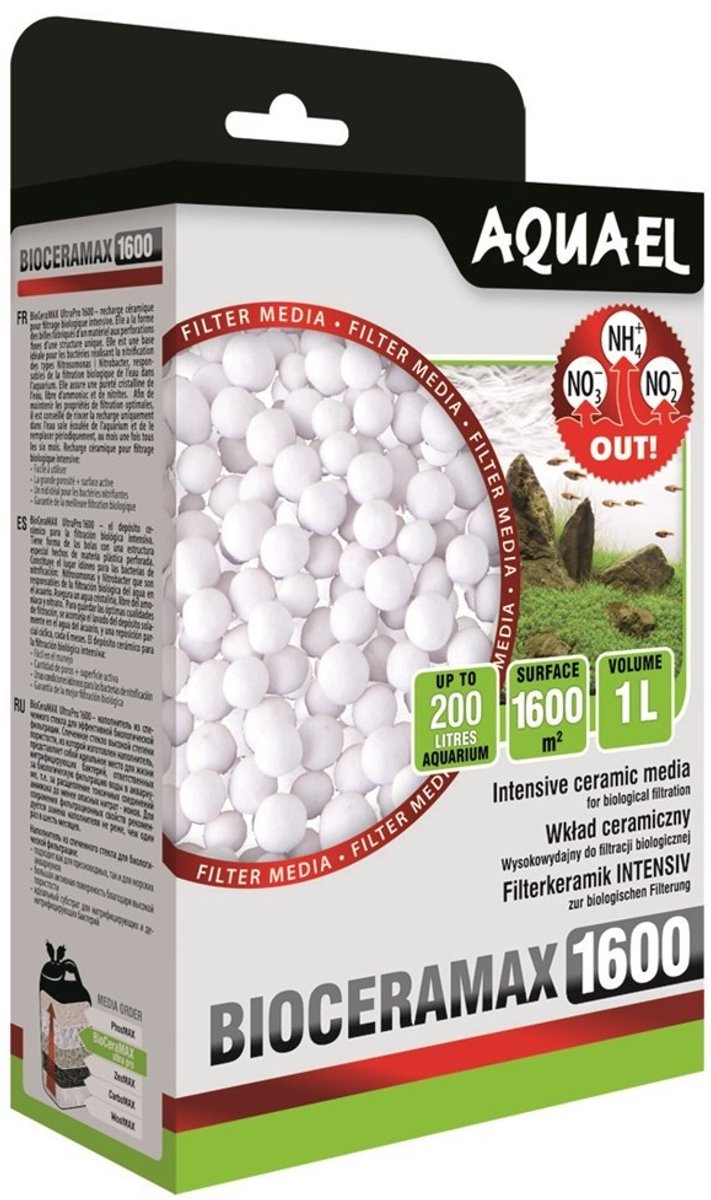Aquael bioceramax ultrapro 1600 - akvariefiltermedium - indhold: 1000ml