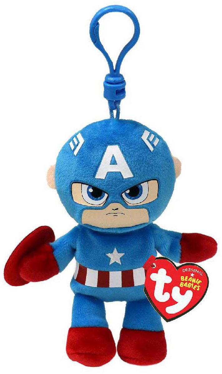 Ty beanie boo nøglering - marvel captain america